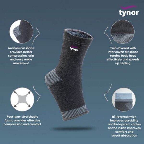 Tynor Anklet Comfeel Pair Grey 1 Unit2