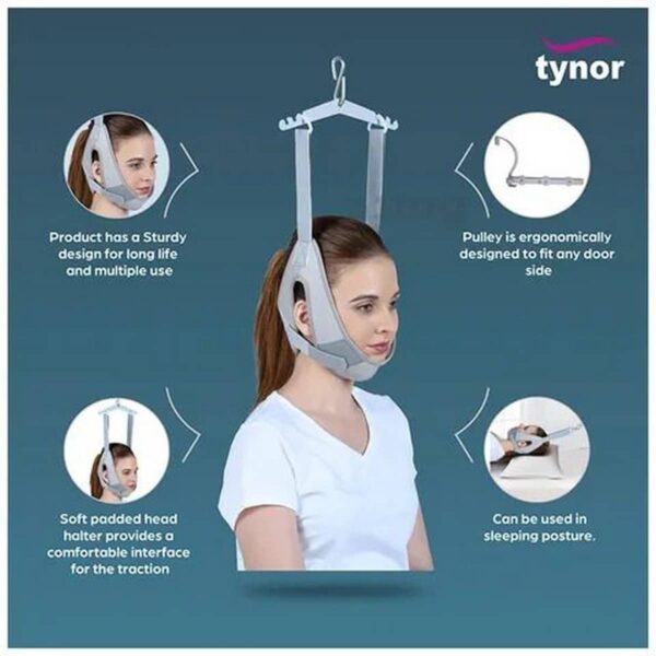 Tynor Cervical Traction Kit Sitting With Weight Bag Grey 1 Set2