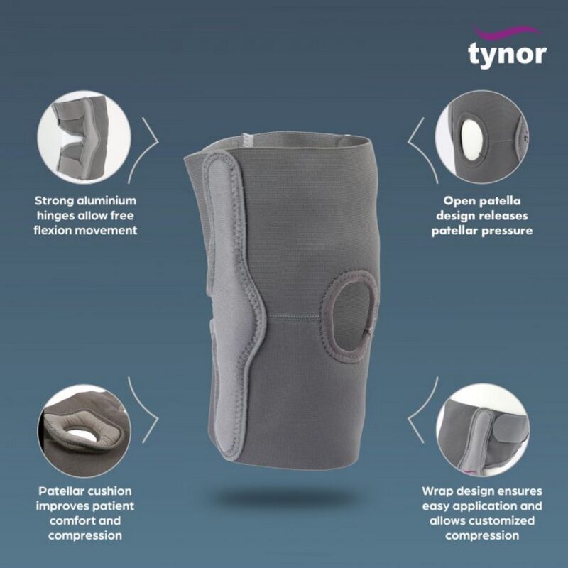 Tynor Elastic Knee Support Grey 1 Unit2