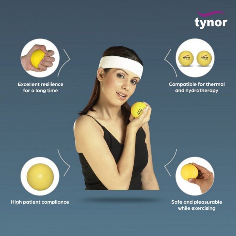 Tynor Exercising Ball PU Neuro Yellow 1 Unit2