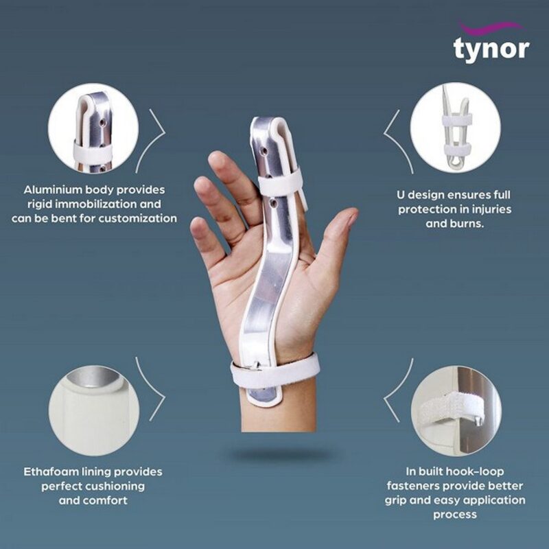 Tynor Finger Extension Splint Silver 1 Unit 2