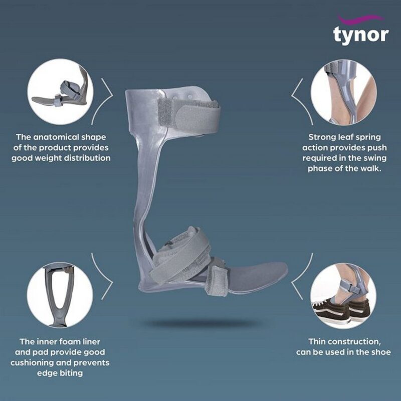 Tynor Foot Drop Splint With Liner Grey 1 Unit 2