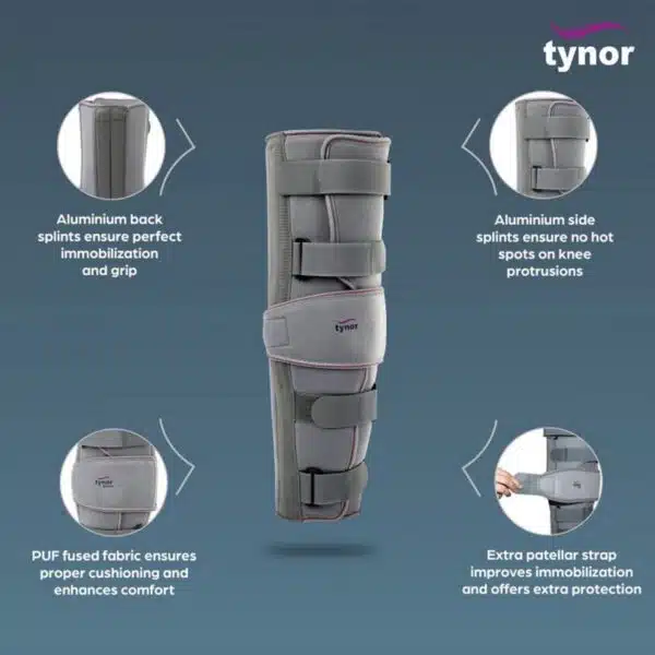 Tynor Knee Immobiliser 19″48cm Grey 1 Unit3