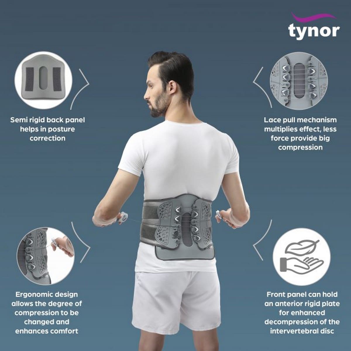 TYNOR LUMBO LACEPULL BRACE, GREY, 1 UNIT at Rs 1660/piece in New