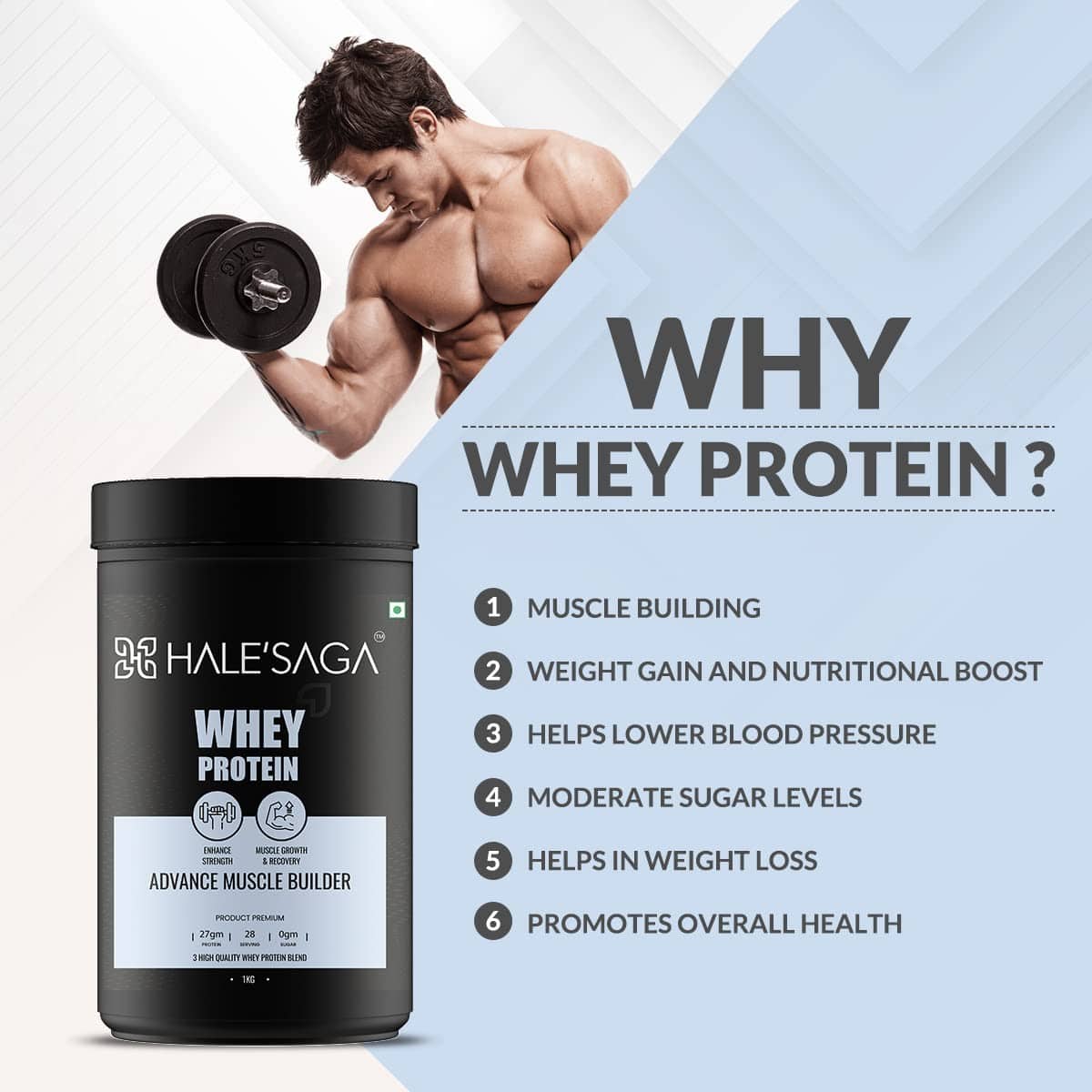 Halesaga Whey Protein Powder For Men & Women Supplement