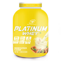 MP Muscle Performance Platinum Whey Protein (2kg 4.4 lbs, 57 Servings -Badam Elaichi Flavour), Whey Protein Isolate + Concentrate Blend With 24g Protein per serving| 4.8g BCAA |4.1g Glutamine|