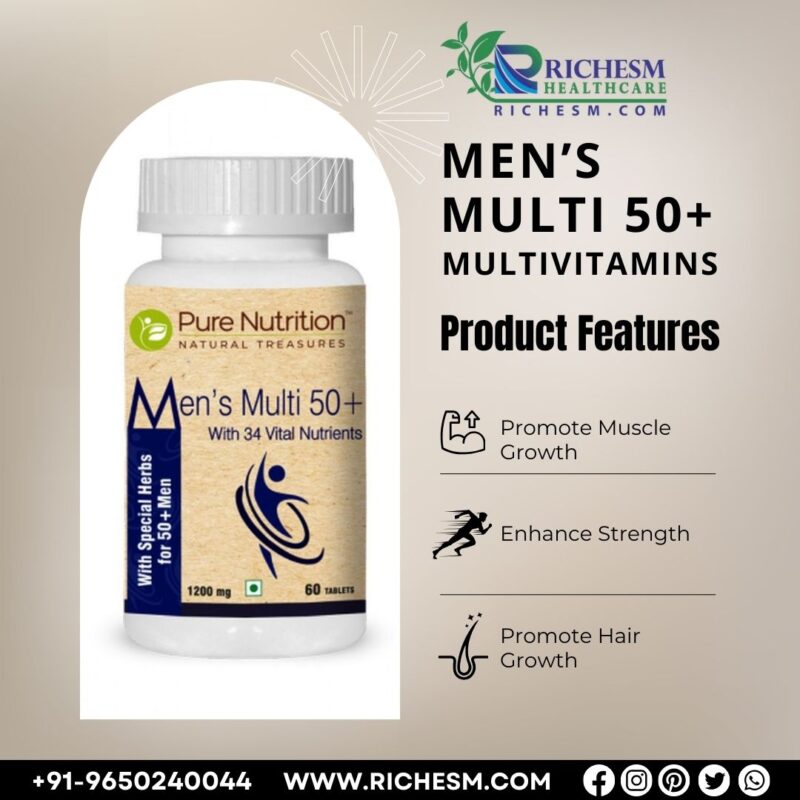 Optimize Your Health Pure Nutrition Mens Multi 50+ Multivitamins from RichesM