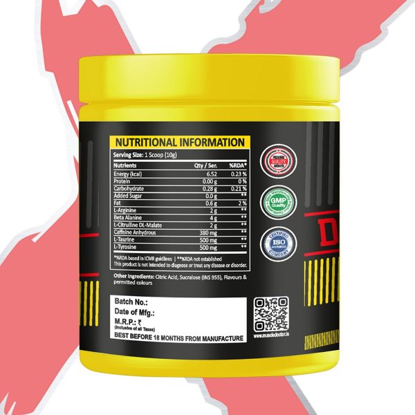 Muscle Doctor Dose 8 Pre Workout Orange Flavour 150 Gm 1