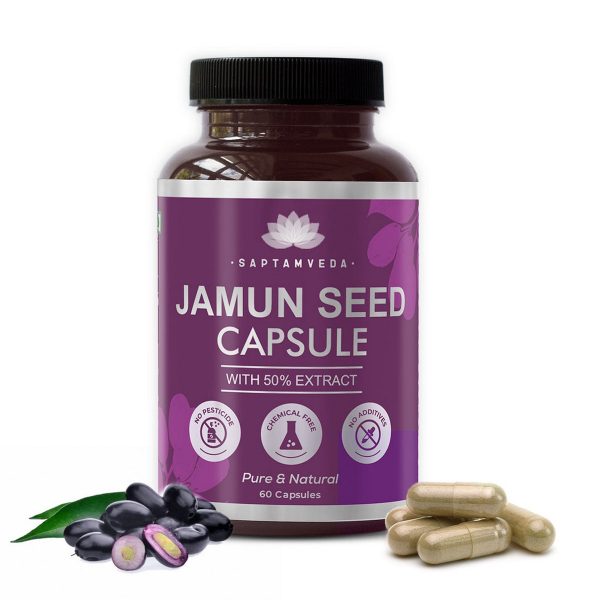 Saptamveda Natural Jamun Seed Capsules 60 Capsules