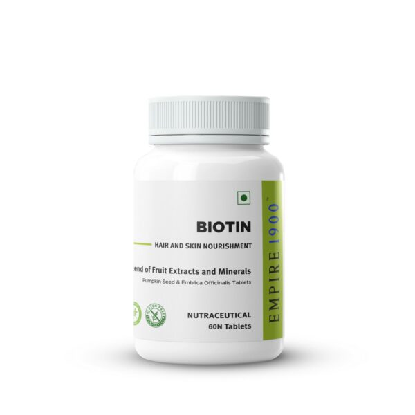 EMPIRE 1900 Biotin Tablets for Hair and Skin Nourishment 60 Veg Tablets
