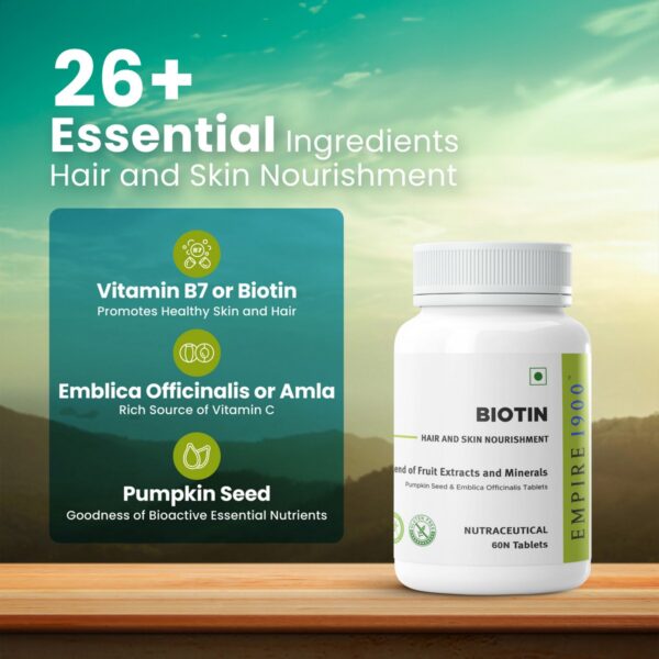 EMPIRE 1900 Biotin Tablets for Hair and Skin Nourishment 60 Veg Tablets7