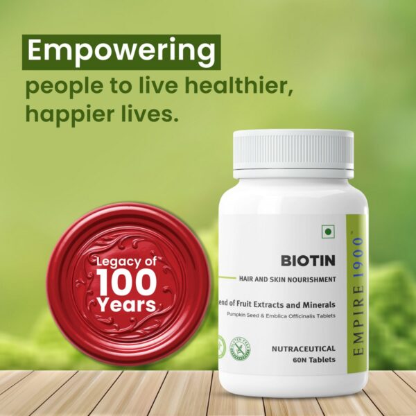 EMPIRE 1900 Biotin Tablets for Hair and Skin Nourishment 60 Veg Tablets8