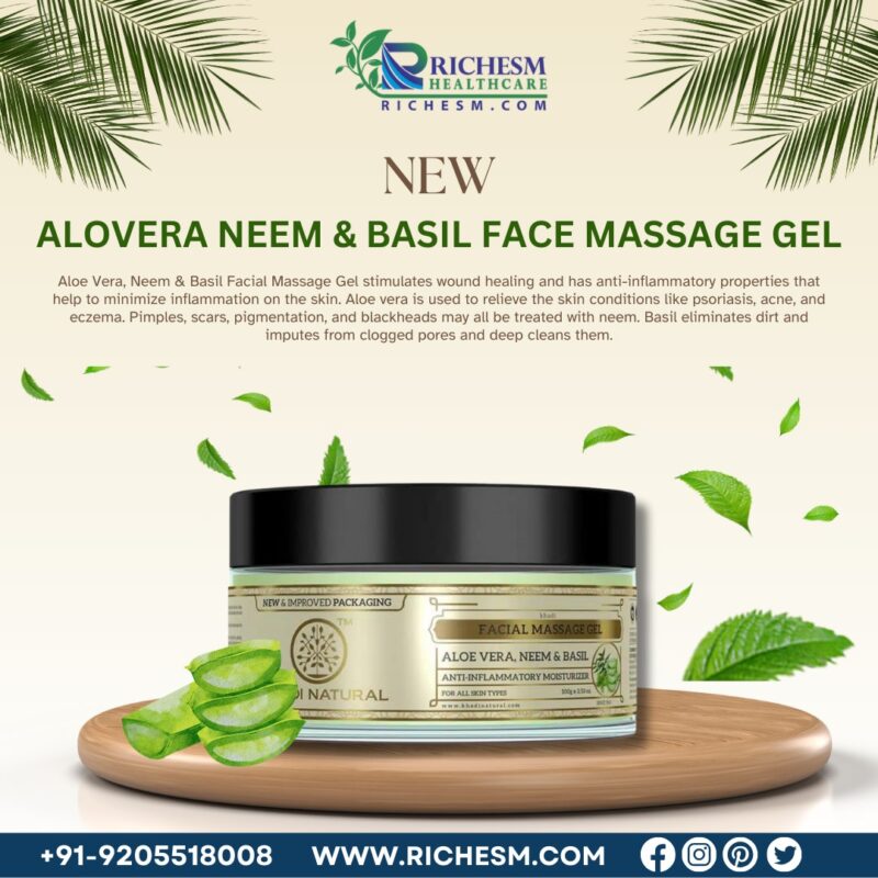 Aloe Vera Neem Basil Face Massage Gel Rejuvenate and Refresh Your Skin