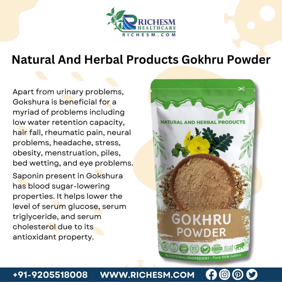 Natural Gokhru Powder is an Ayurvedic herb most commonly known for its immunity boosting aphrodisiac and rejuvenation properties